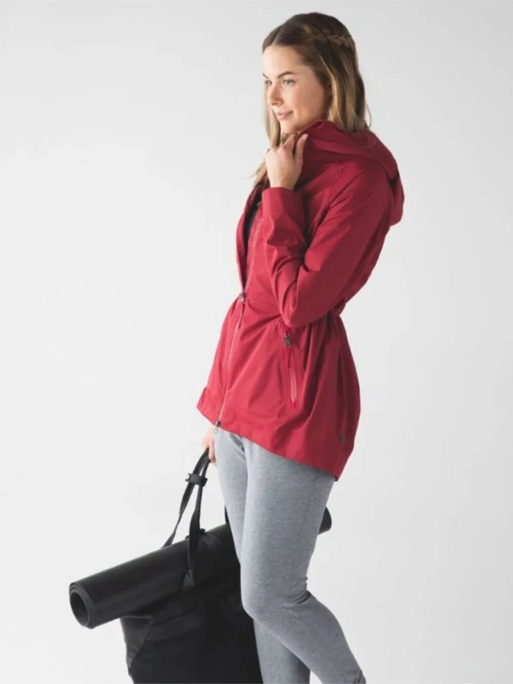 Lululemon Rain For Daze Jacket II Water Repellent Hooded Prep Red Size 4